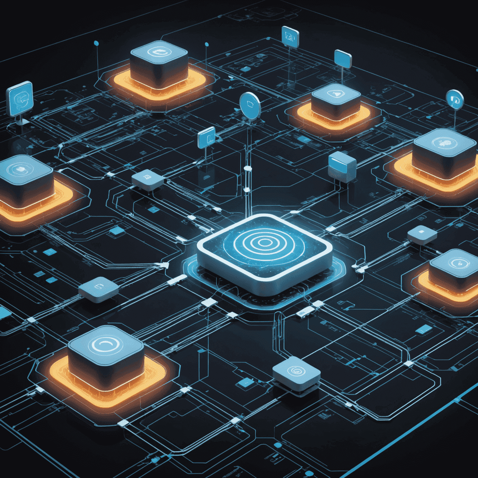 Wizualizacja koncepcji edge computing z urządzeniami IoT połączonymi z serwerami brzegowymi, przedstawiająca przepływ danych w czasie rzeczywistym